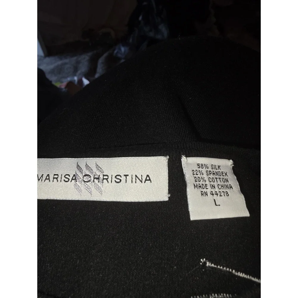 marisa christina Butterfly Sweater. Black With White Butterflies. Size L.18-20